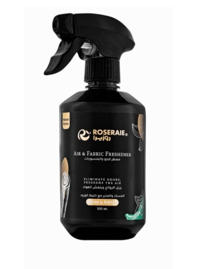 Rosera Air & Fabric Fragrance Musk & Amber with Rose Blend Black 500 ml